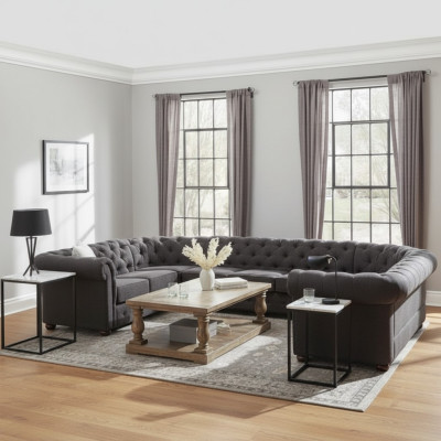 XXL Big Chesterfield Wohnlandschaft Couch Sofa Polster Eck Sitz U Form Sofas Neu