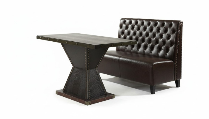 Chesterfield Sofa Bank Couch Sitzbank Braun Wartezimmer Wohnzimmer Büro Sofas