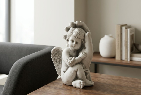 Grabengel Kreuz Grab Deko Grabschmuck Dekoration Klassisch Stein Statue