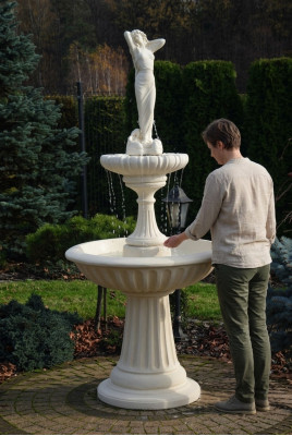 Zierbrunnen Springbrunnen 207cm Skulptur Brunnen Deko Garten Fontaine Teich Neu