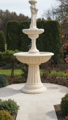 Zierbrunnen Springbrunnen 197cm Skulptur Brunnen Deko Garten Fontaine Teich Neu