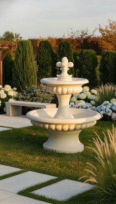 Zierbrunnen Springbrunnen 157cm Skulptur Brunnen Deko Garten Fontaine Teich Neu