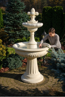 Springbrunnen Garten Teich Brunnen 173cm Steinbrunnen Gartenbrunnen Fontaine Neu