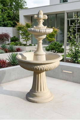 Springbrunnen Garten Teich Brunnen 173cm Steinbrunnen Gartenbrunnen Fontaine Neu