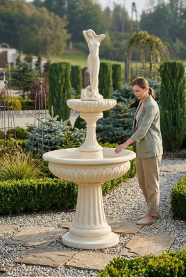 Springbrunnen Garten Teich Brunnen Steinbrunnen Gartenbrunnen Fontaine Stein
