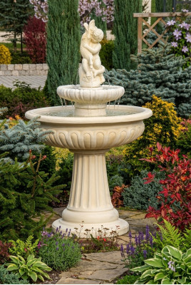 Pramen žabí fontána kamenná fontána fontána Fontaine 154cm zahradní fontána