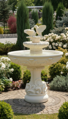 Přeloženo z němčiny do češtiny: Fontána na jaře Fontána s žábami Kašna Kamenná kašna Zahrady Fontaine 155cm