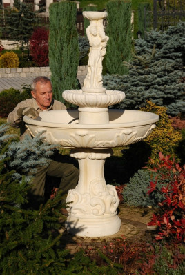 Fontána zahradní jezero kašna 165 cm kamenná fontána v zahradě Fontaine Nový