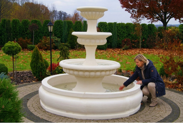 Becken für Zierbrunnen Springbrunnen Skulptur Brunnen Garten Fontaine Teich Neu