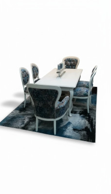 Esstisch designer Sitz Lehnstühle Stuhl Garnitur Tisch + 4 Stühle Set Esszimmer