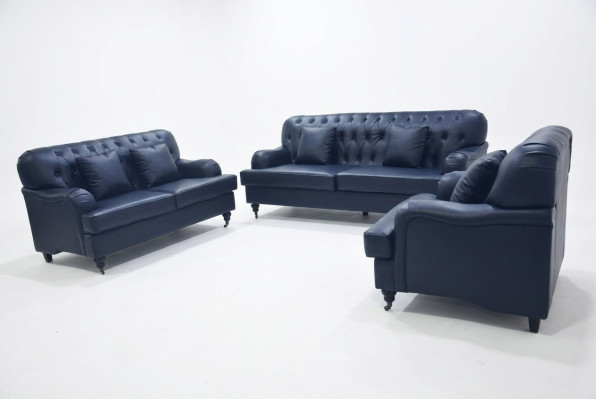Chesterfield Sofa Kožené sedací soupravy Elegantní luxusní obývací pokoj Moderní design.