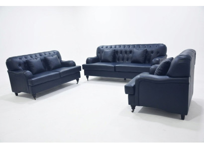 Chesterfield Sofa Kožené sedací soupravy Elegantní luxusní obývací pokoj Moderní design.