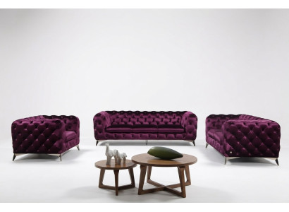 Sofa XXL Big Chesterfield Couch Polster Garnitur Textil 3+3 designer Couchen