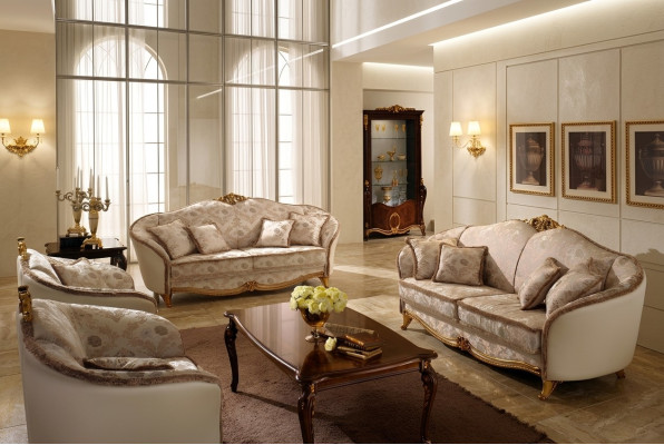 Luxus Klasse 2+1+1 Italienische Möbel Sofagarnitur Couch Sofa arredoclassic