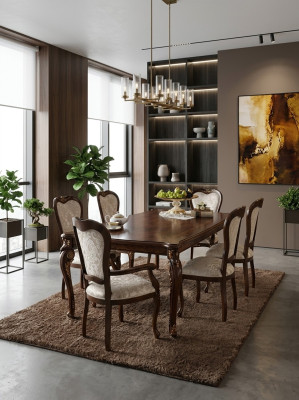 Klassische 4 Stühle Designer Stühle Holz Garnitur Italienische Esszimmer