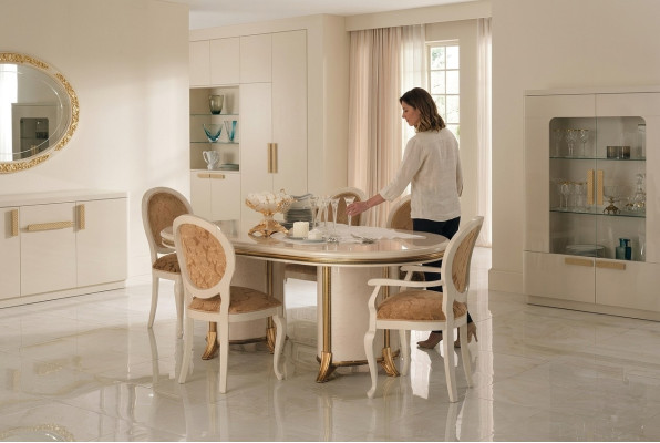 6 židlí + stůl Set kuchyň Designer Barokní Rococo klasický secese