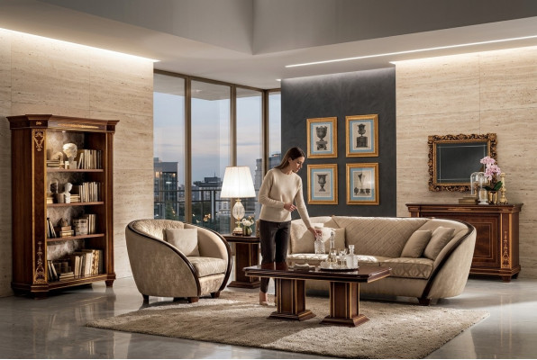 Luxus Klasse 3+2+1 Italienische Möbel Sofagarnitur Sofa Neu arredoclassic