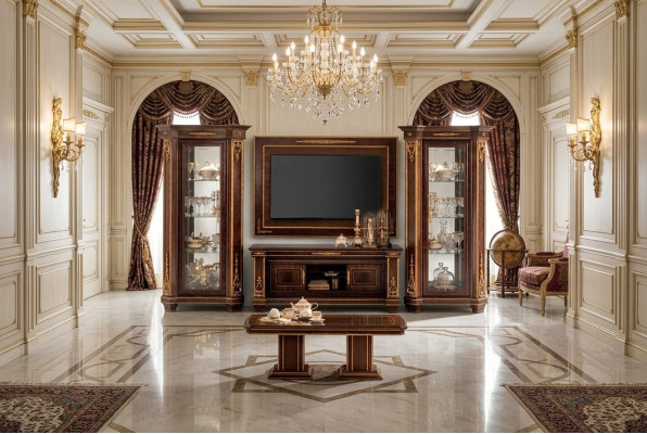 Wandschrank Wohnwand RTV Designer Möbel Wohnzimmer Vitrine Vitrinen