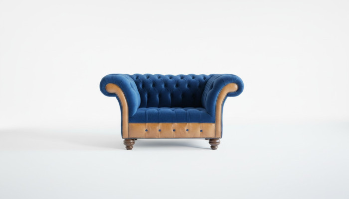 Chesterfield Textil Polster Sessel 1 Sitzer Sofas Design Luxus Stoffsofas