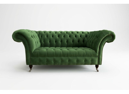 Chesterfield Couch 2 Sitzer Polster Sitz Textil Stoff Leder Couchen Sofas Sofa