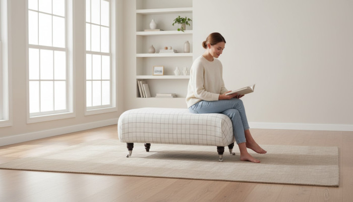 Chesterfield podnožka Ottomane, klasická stolička, odkládací, relaxační křeslo, lavice, nová.