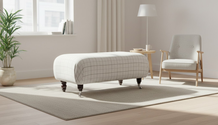 Chesterfield podnožka Ottomane, klasická stolička, odkládací, relaxační křeslo, lavice, nová.