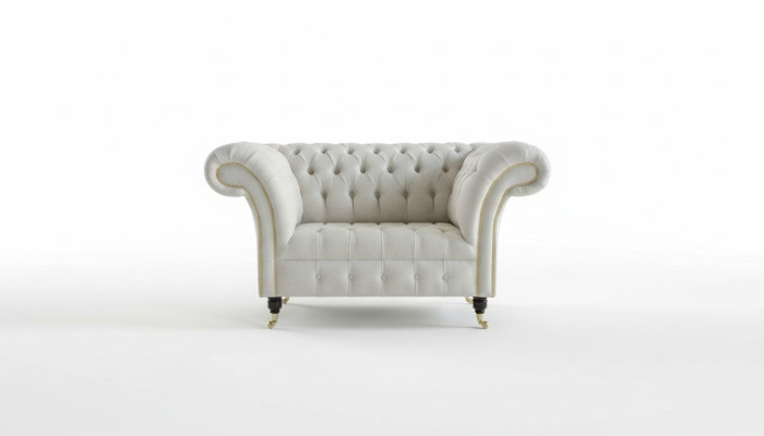 Chesterfield Design Sofa Sessel Couch Polster Luxus Textil Couchen 1 Sitzer #112