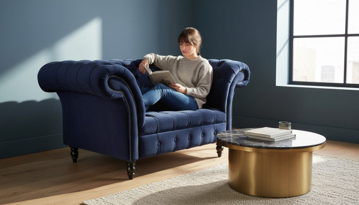 Chesterfield designová pohovka křeslo gauč čalounění luxusní klasická textilní pohovky