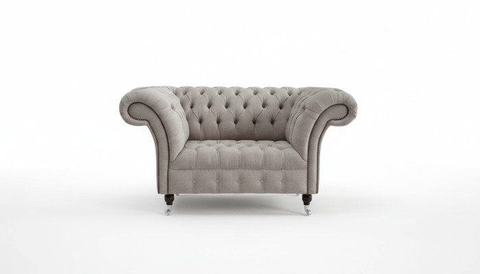 Chesterfield Big Textil Design Wohnzimmer Couch Sofa Polster 1 Sitz Leder #146