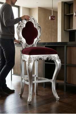 Hocker Barhocker Královská židle Chesterfield Samet 1 Sedačka Starožitný Stylidle