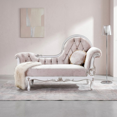 Chaiselongue Chesterfield Récamière antik stil Edle Chaise Longue Sofa Liege Neu