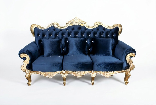 Trůn Pohovka Královský Nábytek Chesterfield Samet 3místná Starožitné Styl Nové Pohovky