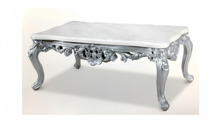 Barock Rokoko Couchtisch Holz Tisch Beistell Sofa Couch Tische Marmor
