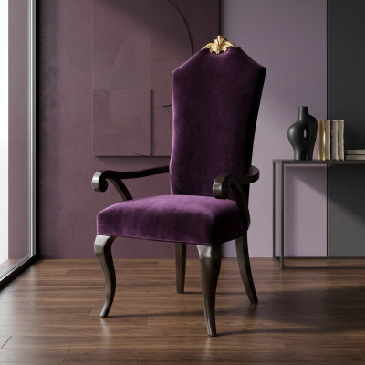 Stůl židle Trůn Křeslo Sada Jídelní místnost Designér Dřevo Starožitný Styl Baroko