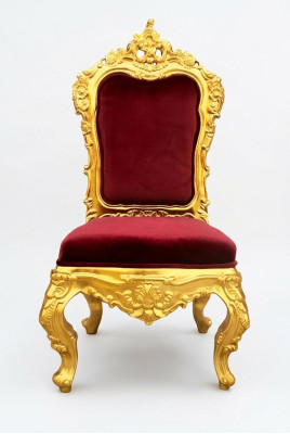Stuhl Thron Sessel Set Esszimmer Designer Holz Antik Stil Rokoko Barock