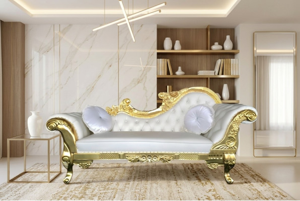 Noble Chesterfield Recamiere v antickém stylu Chaiselongue Chaise Longue Sofa Liege Neu