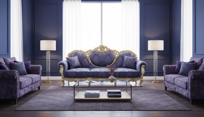 Trůn Sofa Queen Polštář Samet 3místný starožitný styl křeslo lounge Chesterfield.
