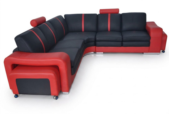 Eck Sofa Couch Polster Eck Sitz Leder Garnitur Wohnlandschaft Beleuchtet L Form
