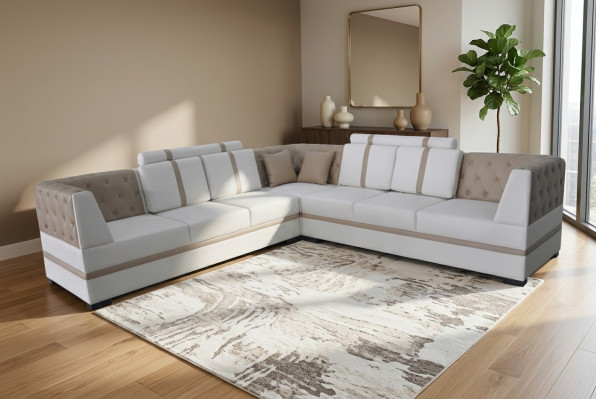 Ledersofa Couch Wohnlandschaft Eck Garnitur Design Modern Sofa A1128