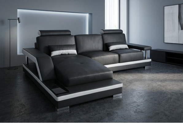 Kožená pohovka obývací souprava nábytku design moderní rohová sedací souprava L-tvar