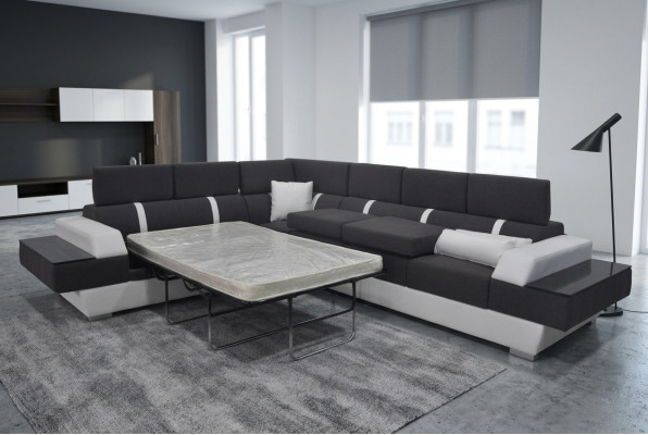Ledersofa Couch Wohnlandschaft Eck Garnitur Design Modern Sofa L-Form K5015D