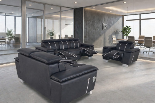 Ledersofa Couch Wohnlandschaft Eck Garnitur Design Modern Sofa 3+2+1