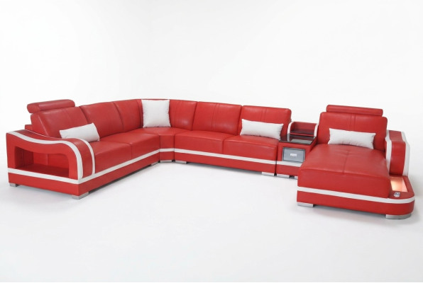 Ledersofa Couch Wohnlandschaft Garnitur Design Modern Ecke Dekorative Sofa