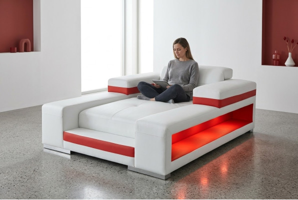 Modern Leder Komfort Liegen Liegesessel Relaxliege Chaiselongue Liege
