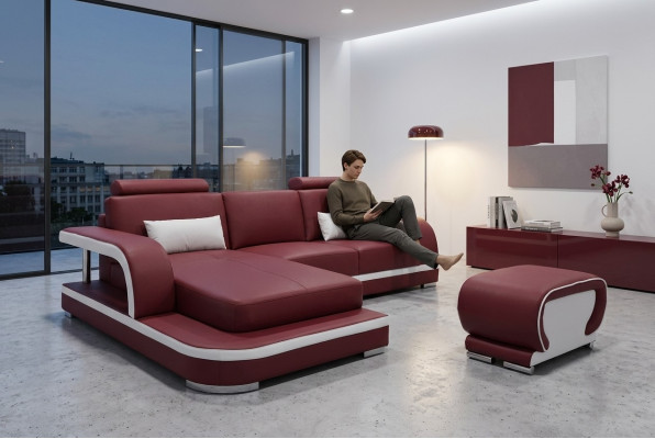 Leder Eck Sofa Couch Luxus Garnitur Ecke Sofas Couchen Polster