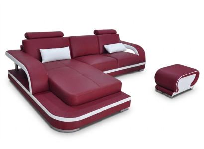 Leder Eck Sofa Couch Luxus Garnitur Ecke Sofas Couchen Polster