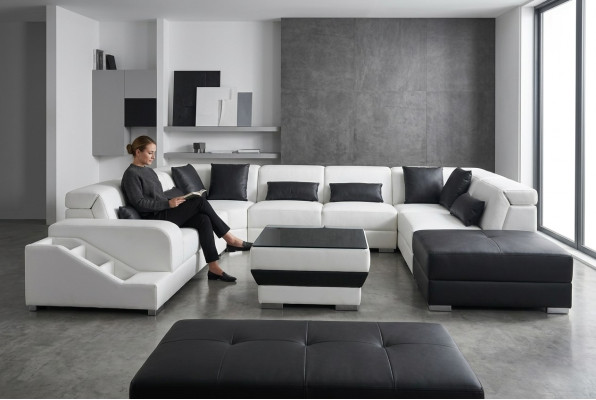 Přeloženo do češtiny: Kůží Eck Sofa Eck Wohnlandschaft Garnitur Design Moderní pohovka U-Forma G8008 pohovky.