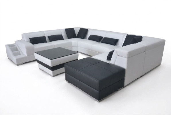 Přeloženo do češtiny: Kůží Eck Sofa Eck Wohnlandschaft Garnitur Design Moderní pohovka U-Forma G8008 pohovky.
