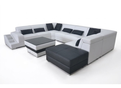 Přeloženo do češtiny: Kůží Eck Sofa Eck Wohnlandschaft Garnitur Design Moderní pohovka U-Forma G8008 pohovky.