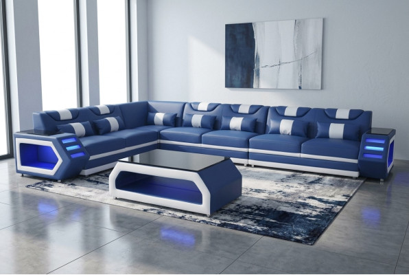 Polster Couch Eck Leder Ecke Sofa Polster Landschaft Zimmer Leder Sitz